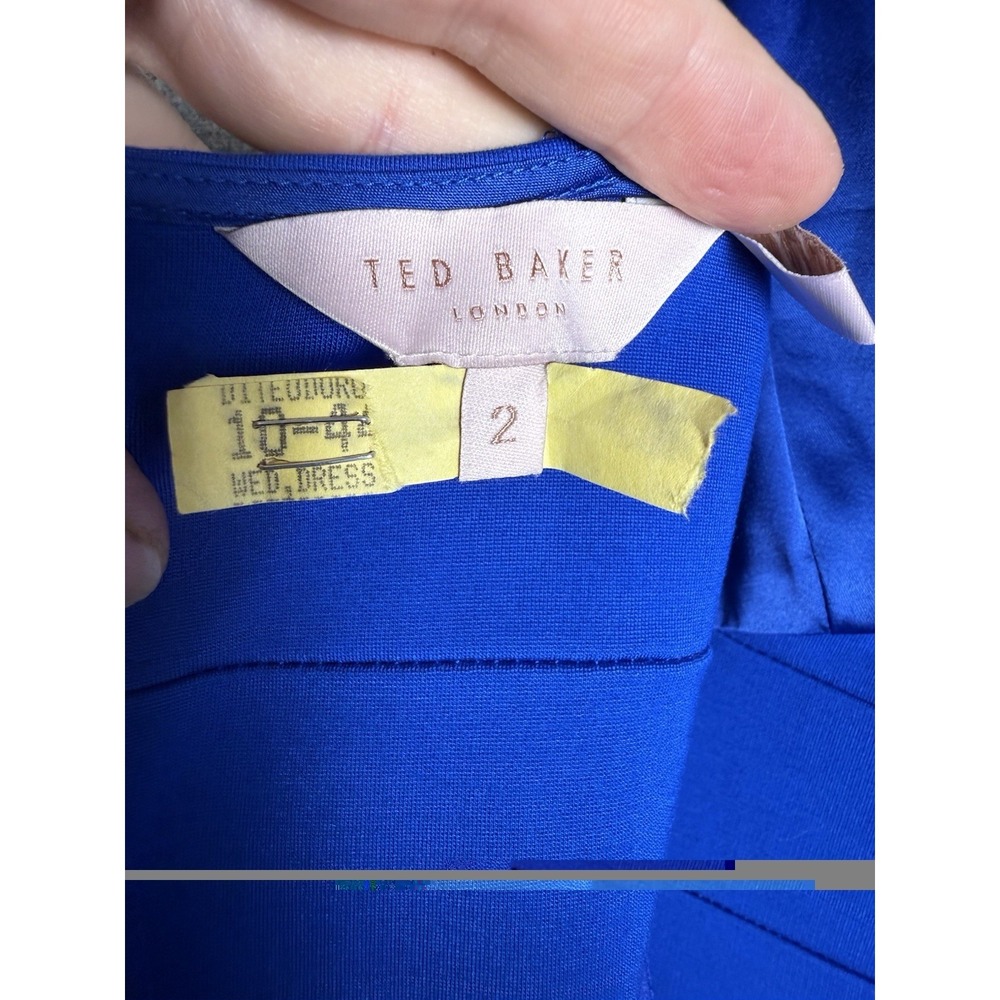 Ted Baker London Blue Bandage Bodycon Strappy Mini Dress Cocktail Stretch 2 - Picture 8 of 8